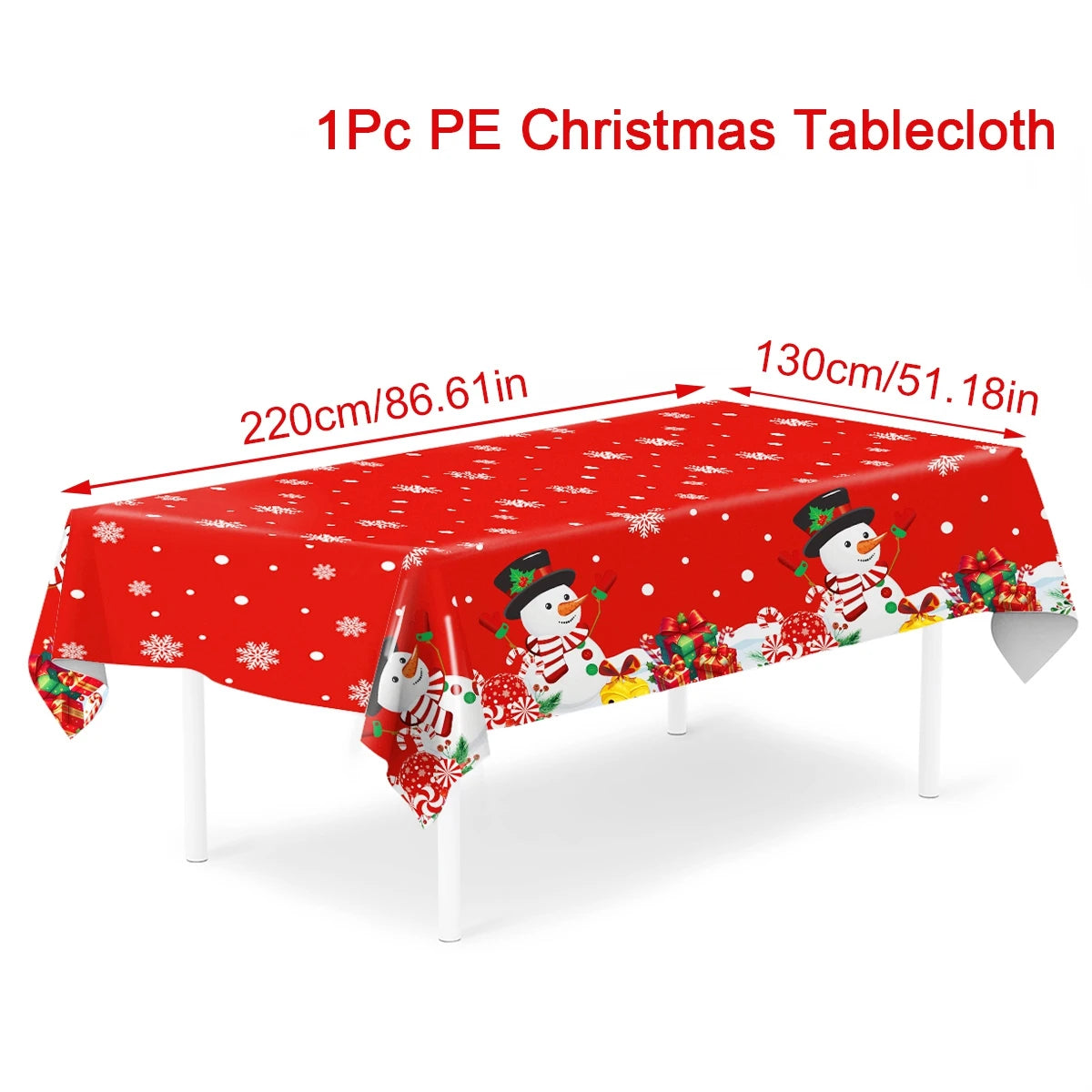 Christmas Snowflake Plastic Tablecloth – Merry Christmas 2025, Navidad & Natal Holiday Table Décor for Xmas & New Year 2026