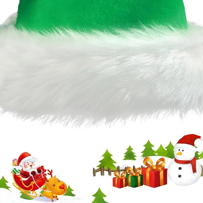 Christmas Santa Hats for Adults – Men & Women Holiday Hats in Red, Green, Blue, Pink, Purple, Black & White