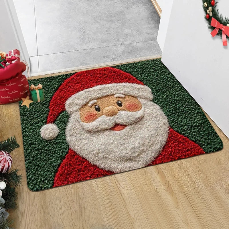 Christmas Door Mat – Red Santa Claus & Gingerbread Man Carpet for Indoor & Outdoor, Merry Christmas 2025 & New Year 2026 Home Décor