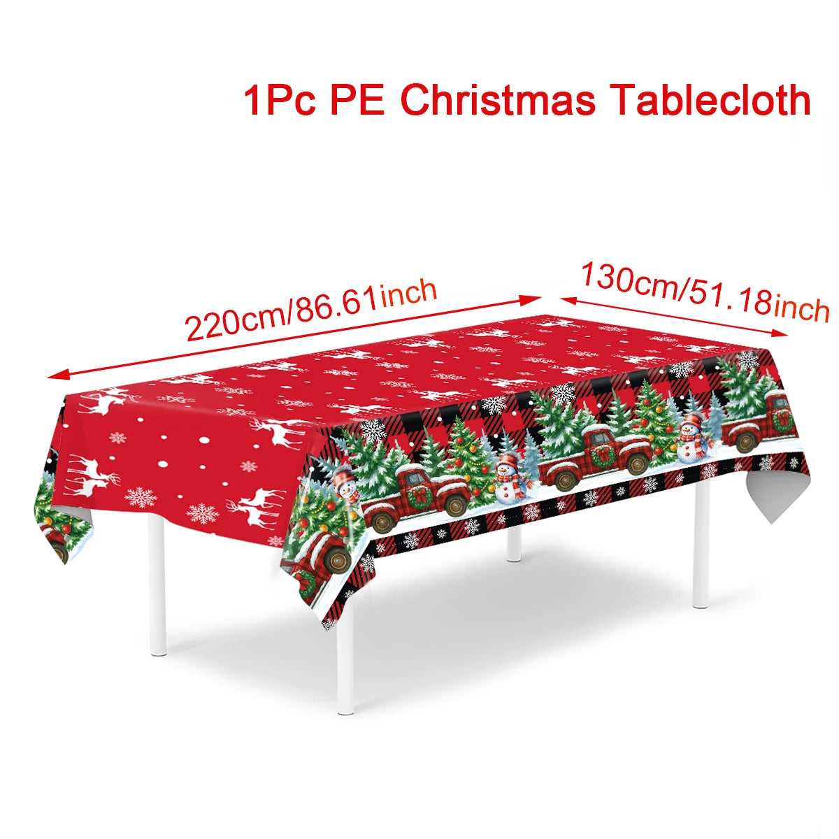 Christmas Snowflake Plastic Tablecloth – Merry Christmas 2025, Navidad & Natal Holiday Table Décor for Xmas & New Year 2026