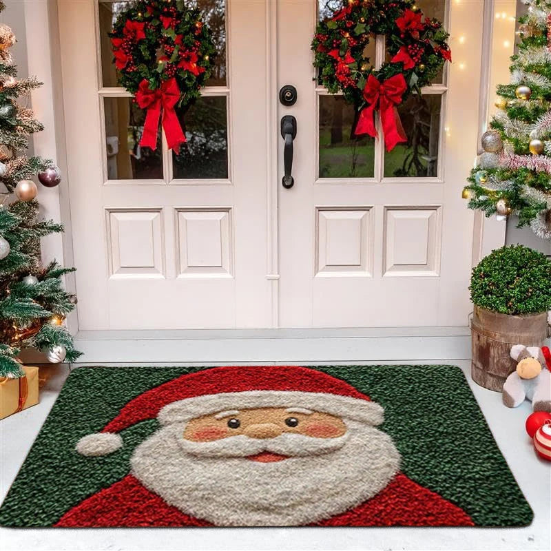 Christmas Door Mat – Red Santa Claus & Gingerbread Man Carpet for Indoor & Outdoor, Merry Christmas 2025 & New Year 2026 Home Décor