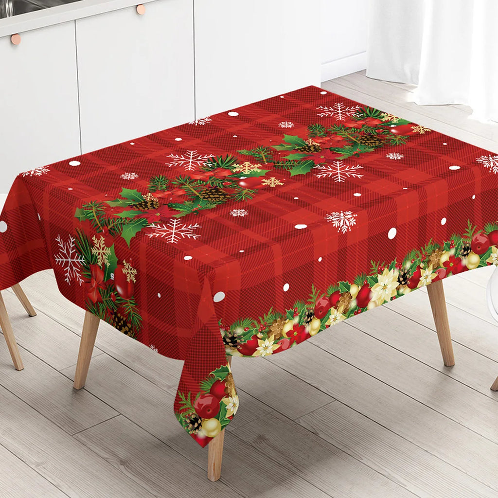 Christmas Snowflake Plastic Tablecloth – Merry Christmas 2025, Navidad & Natal Holiday Table Décor for Xmas & New Year 2026