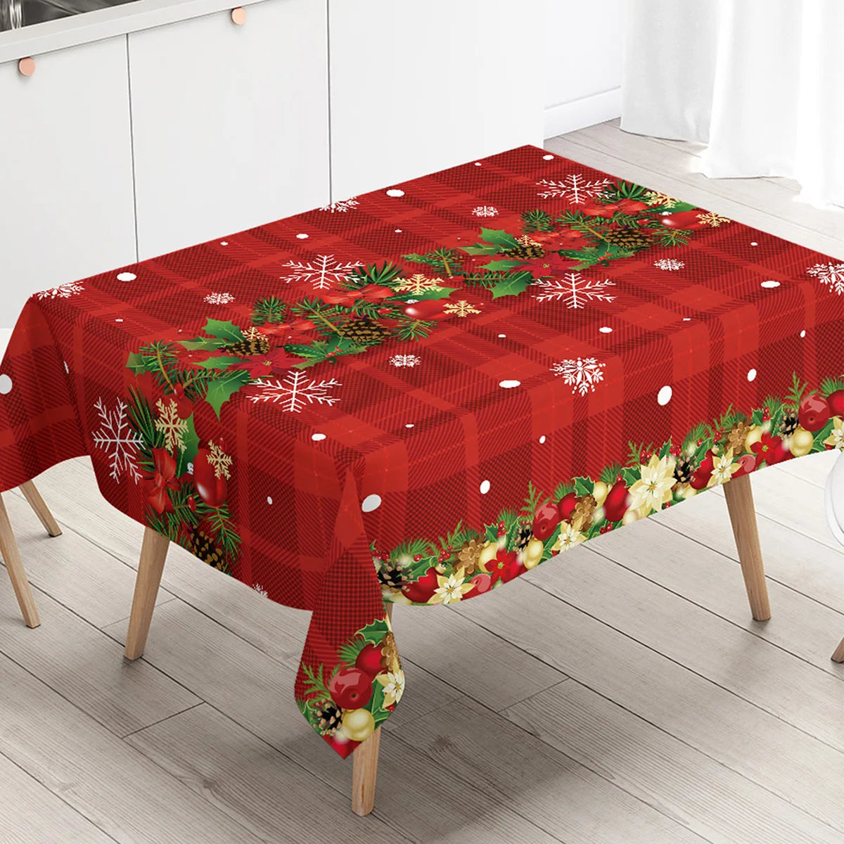 Christmas Snowflake Plastic Tablecloth – Merry Christmas 2025, Navidad & Natal Holiday Table Décor for Xmas & New Year 2026