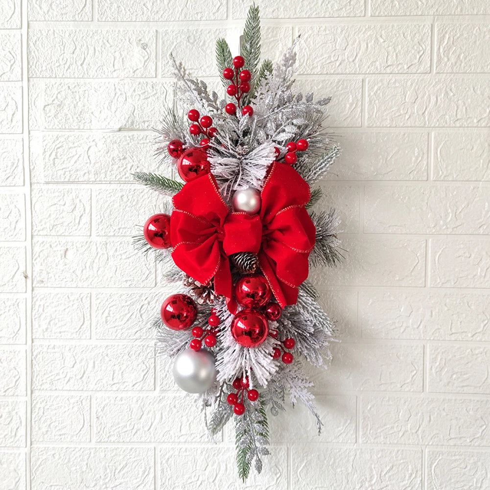 Christmas Staircase Decoration Wreath – DIY Indoor/Outdoor Garland with LED Lights for Holiday Parties