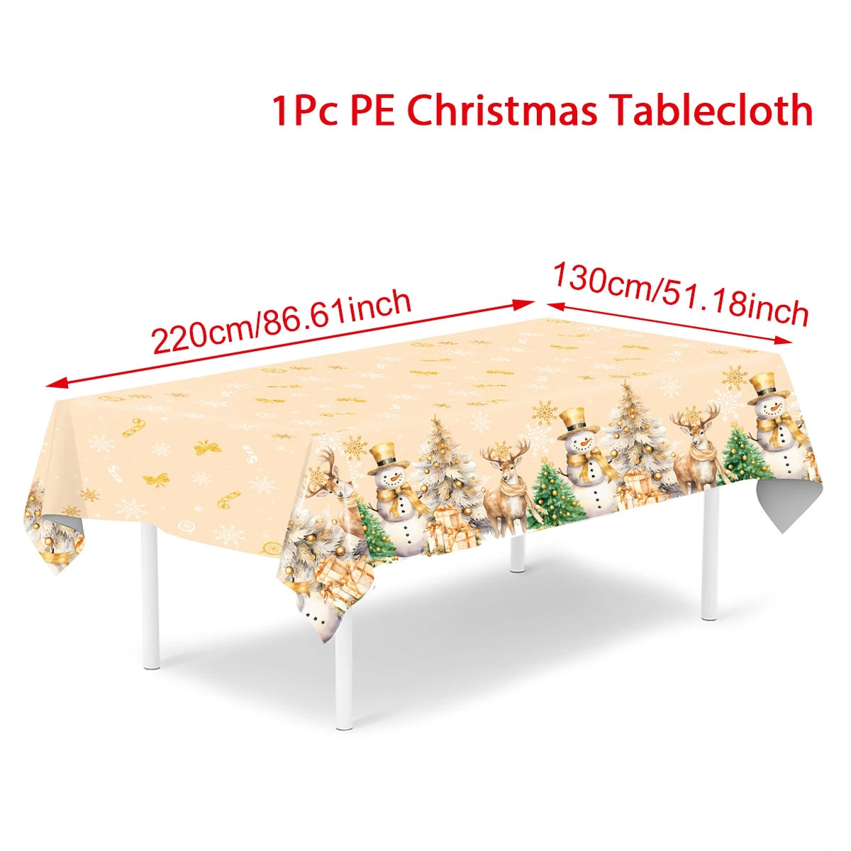 Christmas Snowflake Plastic Tablecloth – Merry Christmas 2025, Navidad & Natal Holiday Table Décor for Xmas & New Year 2026