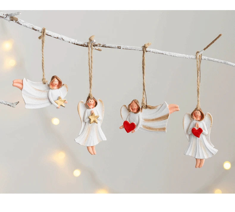 Resin Christmas Ornaments – Santa, Angel & Snowman Pendants for Tree & Holiday Décor 2025