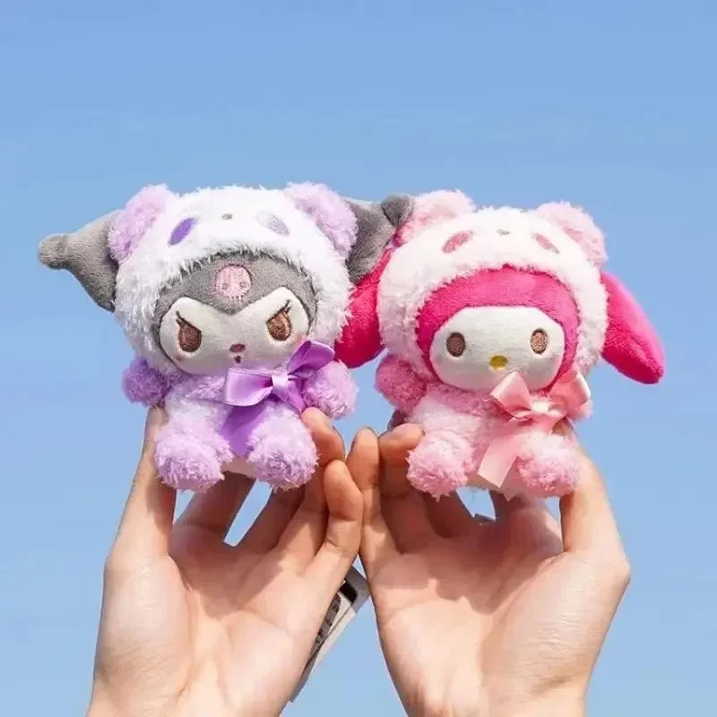 Kawaii Sanrio Plush Keychain – Kuromi, Hello Kitty, Cinnamoroll Doll Keyring, Bag Pendant Toy Gift for Girls