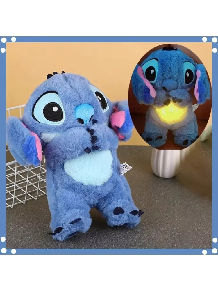 New Stitch Plush Doll – Lilo & Stitch Kawaii Soft Peluche Toy with Music & Light, Baby Sleep Soother, Anime Gift for Kids