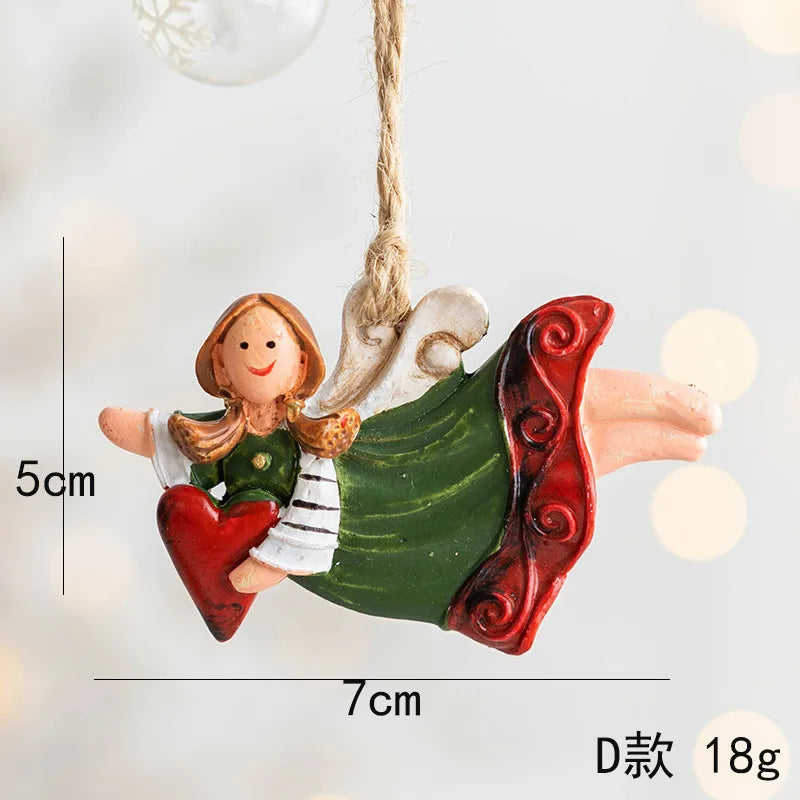 Resin Christmas Ornaments – Santa, Angel & Snowman Pendants for Tree & Holiday Décor 2025