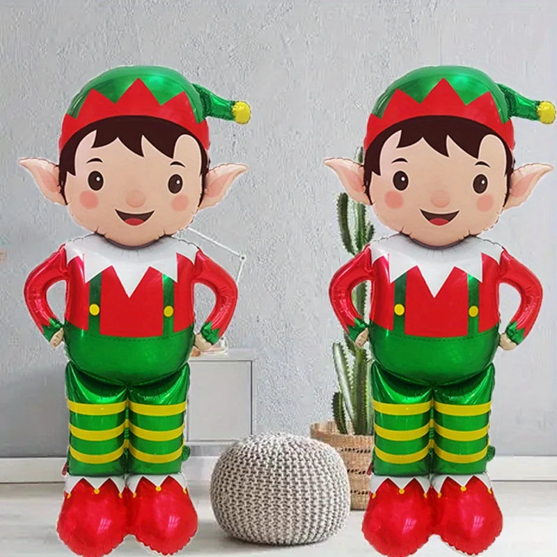1/2PCS 61-Inch Standing Christmas Elf Balloons – Indoor & Outdoor Holiday Party Decoration, Christmas Supplies