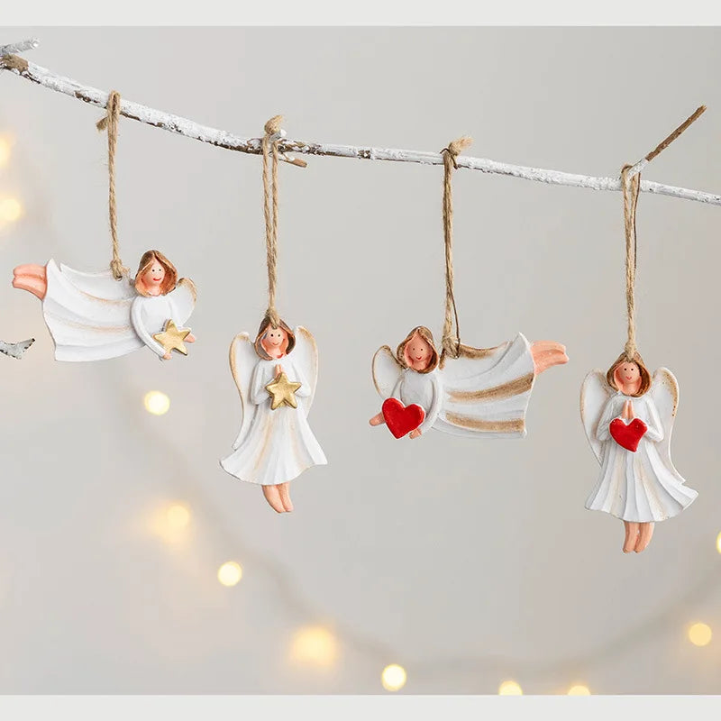 Resin Christmas Ornaments – Santa, Angel & Snowman Pendants for Tree & Holiday Décor 2025