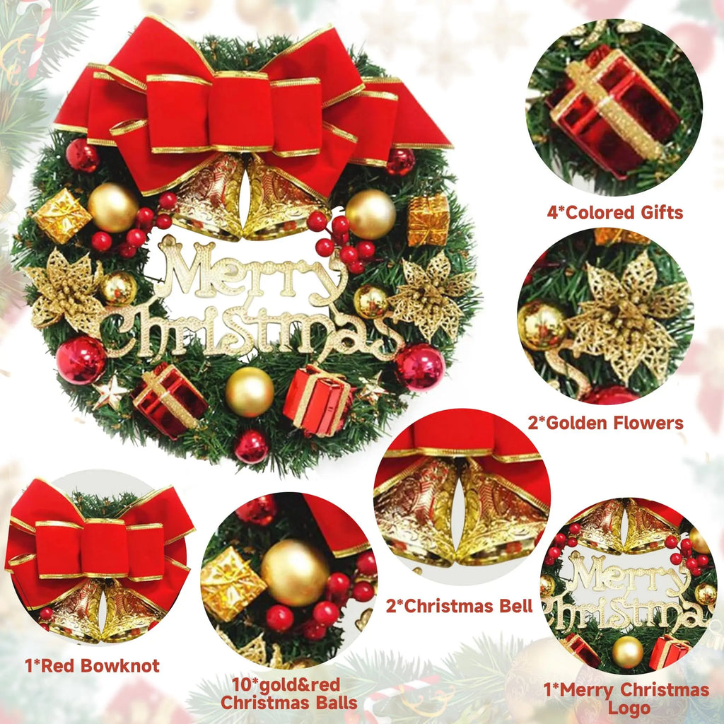 Handmade Simulation Christmas Wreath – Exquisite High-Quality Door & Window Holiday Décor