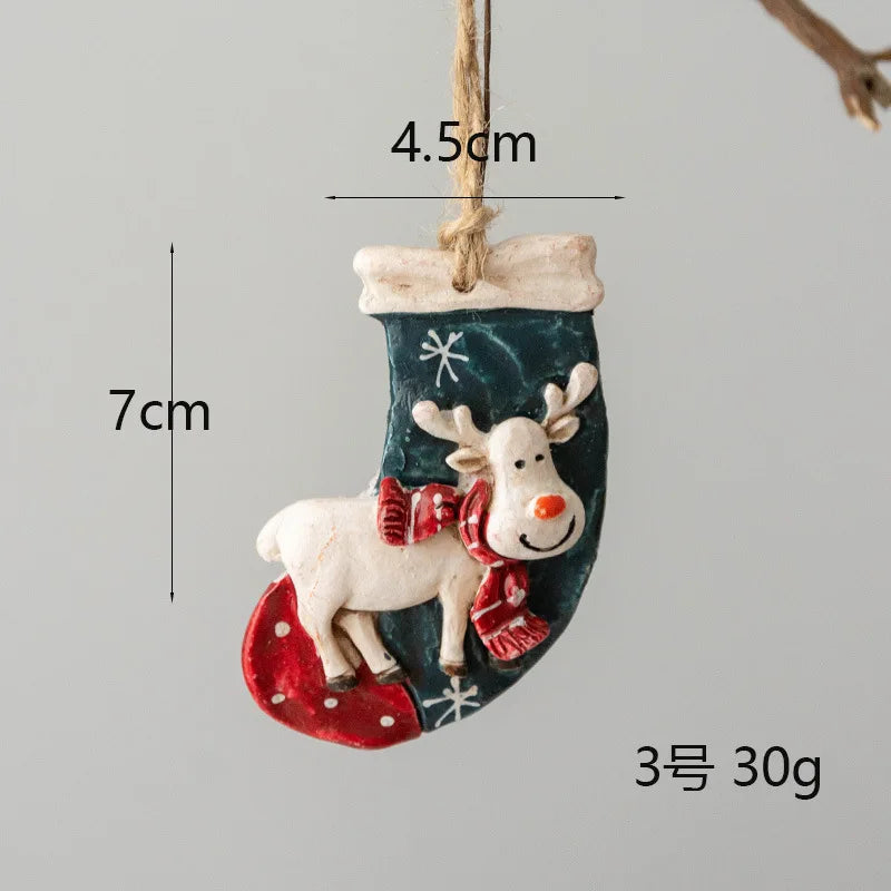 Resin Christmas Ornaments – Santa, Angel & Snowman Pendants for Tree & Holiday Décor 2025