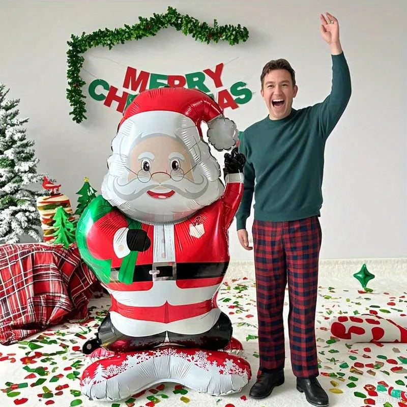 1/2PCS Standing Santa Claus Foil Balloon – Christmas Party Decoration, Holiday & New Year Themed Family Party Décor