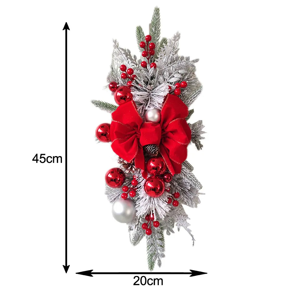 Christmas Staircase Decoration Wreath – DIY Indoor/Outdoor Garland with LED Lights for Holiday Parties