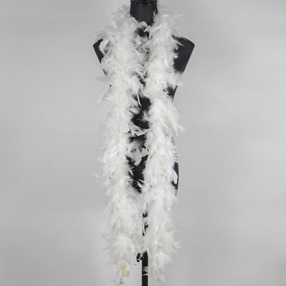 Luxury White Marabou Feather Boa – 2 Yards Soft Turkey Plumes for Crafts, Costumes & Décor