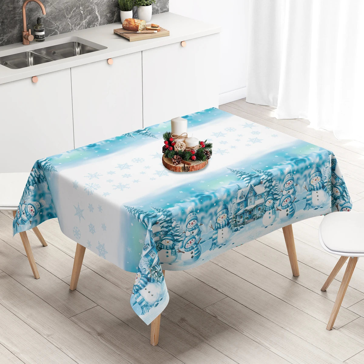 Christmas Snowflake Plastic Tablecloth – Merry Christmas 2025, Navidad & Natal Holiday Table Décor for Xmas & New Year 2026