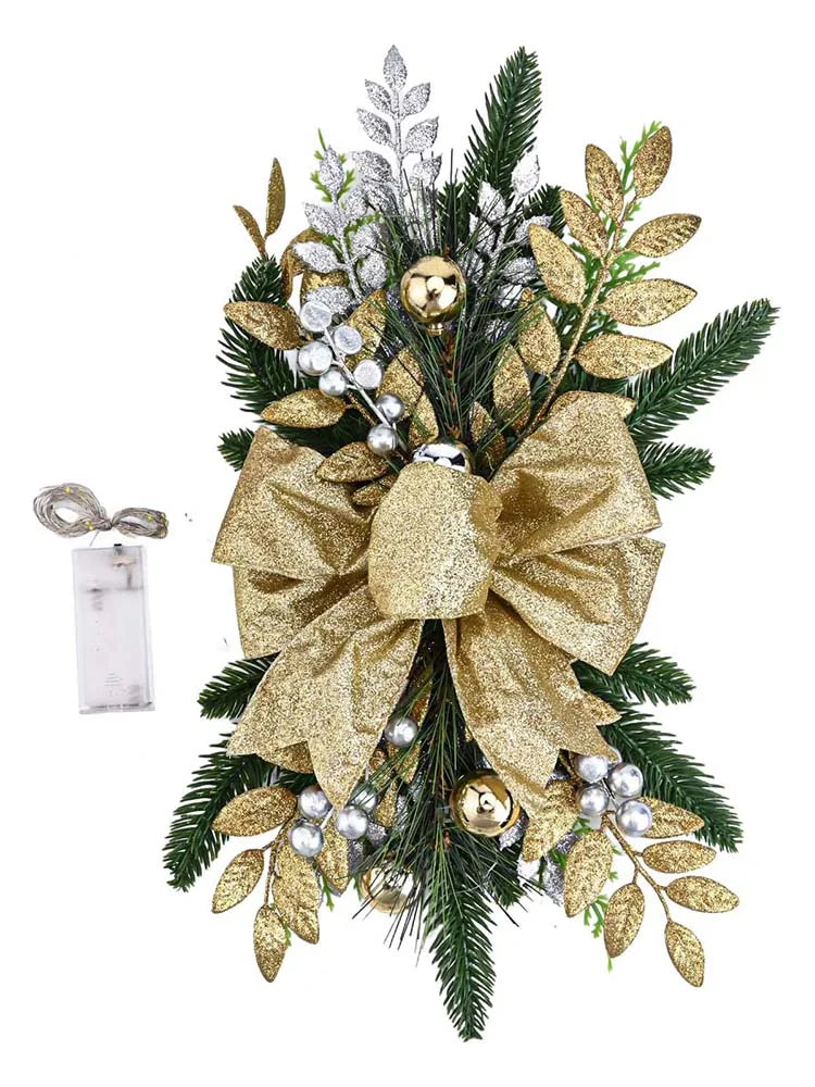 Christmas Staircase Decoration Wreath – DIY Indoor/Outdoor Garland with LED Lights for Holiday Parties