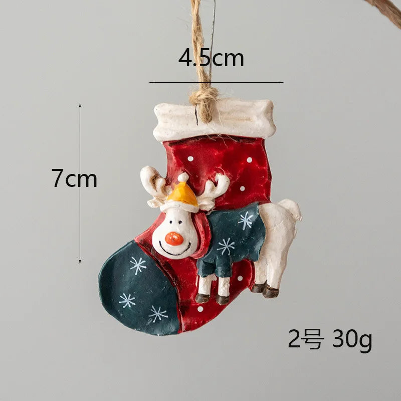 Resin Christmas Ornaments – Santa, Angel & Snowman Pendants for Tree & Holiday Décor 2025