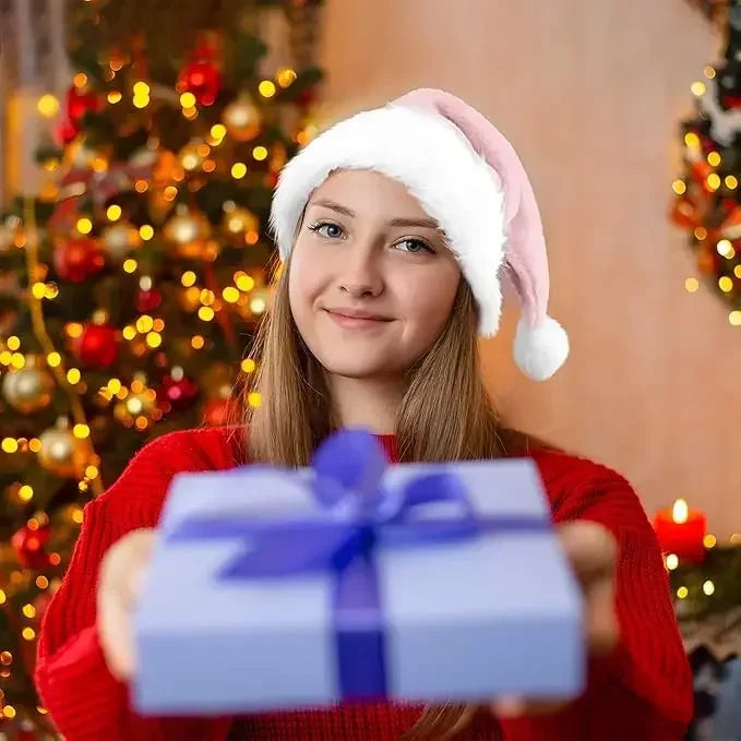 Christmas Santa Hats for Adults – Men & Women Holiday Hats in Red, Green, Blue, Pink, Purple, Black & White