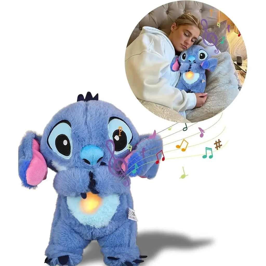 New Stitch Plush Doll – Lilo & Stitch Kawaii Soft Peluche Toy with Music & Light, Baby Sleep Soother, Anime Gift for Kids