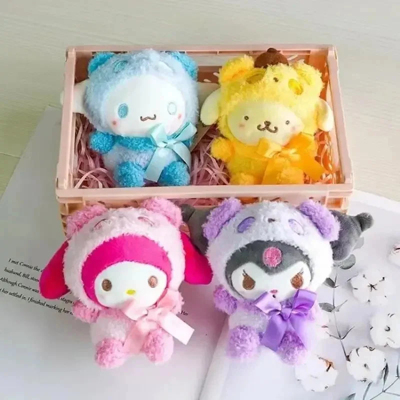 Kawaii Sanrio Plush Keychain – Kuromi, Hello Kitty, Cinnamoroll Doll Keyring, Bag Pendant Toy Gift for Girls