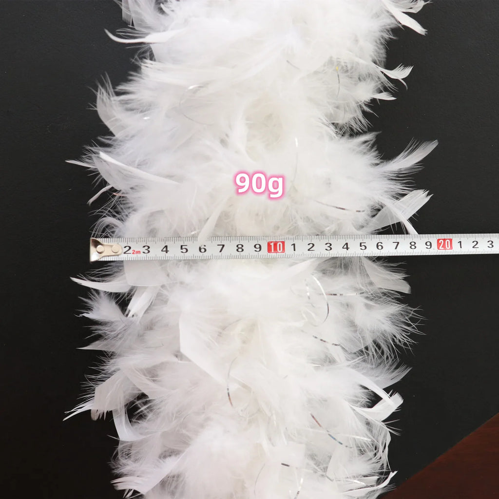 Luxury White Marabou Feather Boa – 2 Yards Soft Turkey Plumes for Crafts, Costumes & Décor