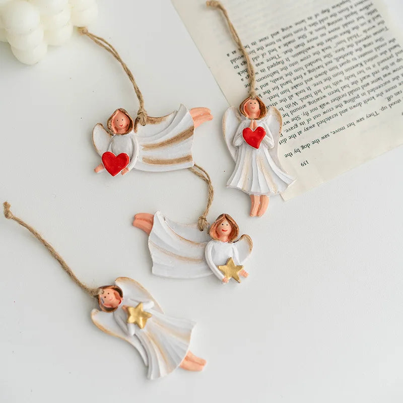 Resin Christmas Ornaments – Santa, Angel & Snowman Pendants for Tree & Holiday Décor 2025