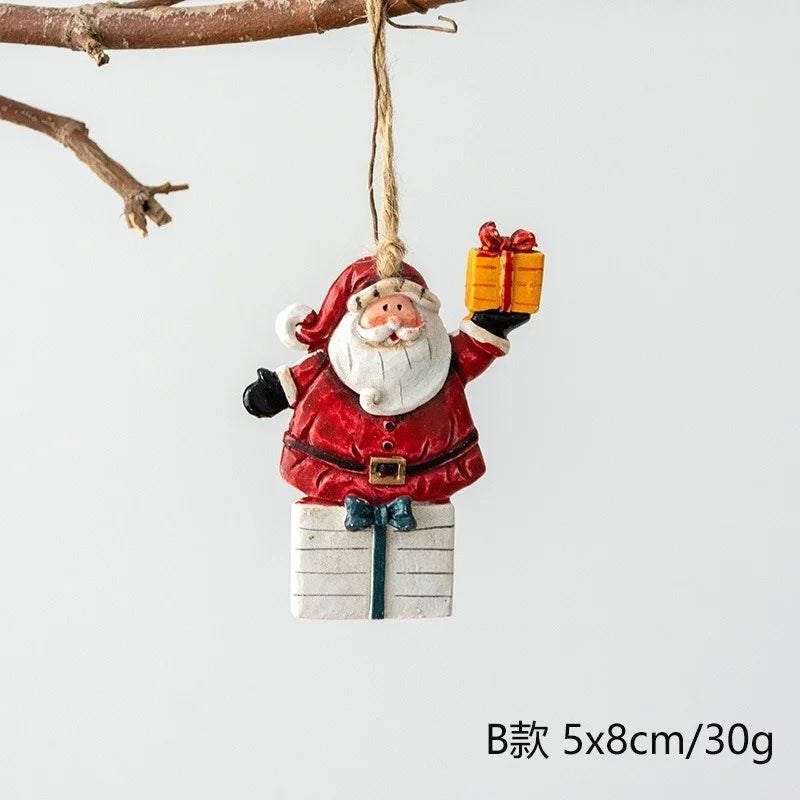 Resin Christmas Ornaments – Santa, Angel & Snowman Pendants for Tree & Holiday Décor 2025