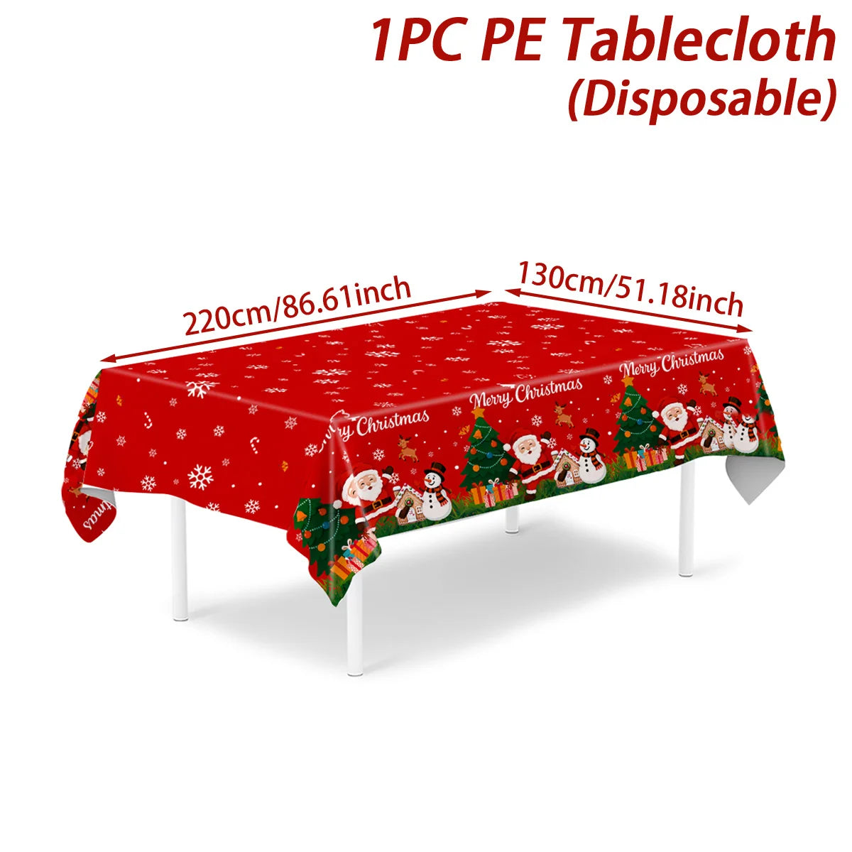 Christmas Snowflake Plastic Tablecloth – Merry Christmas 2025, Navidad & Natal Holiday Table Décor for Xmas & New Year 2026