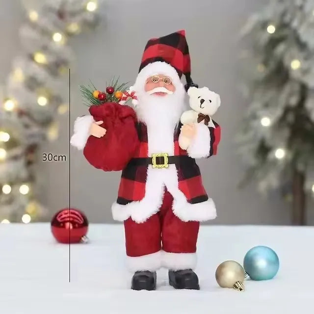 Luxury Santa Christmas Ornaments – 2025/2026 Holiday Dolls with Gift Bag Accents for Tree & Home Décor