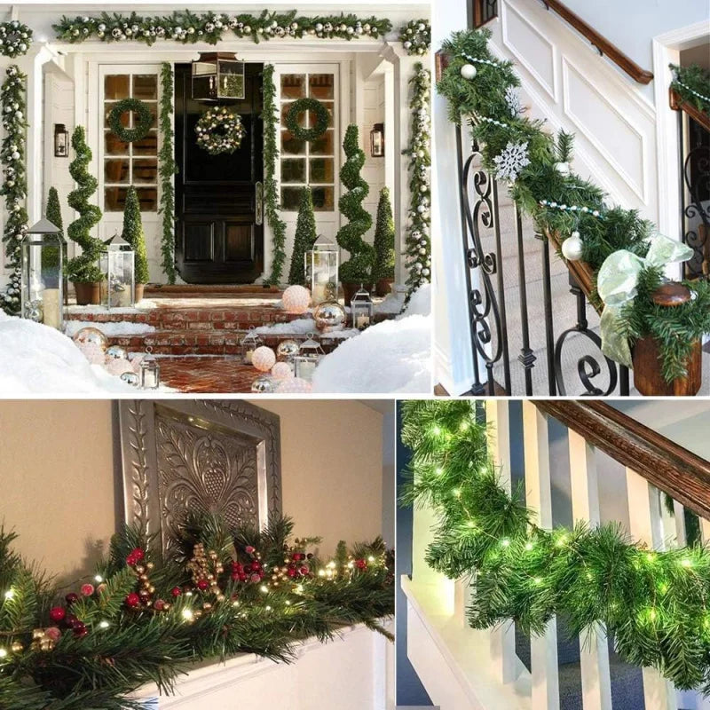 Artificial Pine Christmas Garland – Greenery Holiday Decoration for Indoor & Outdoor, Fireplaces & Parties
