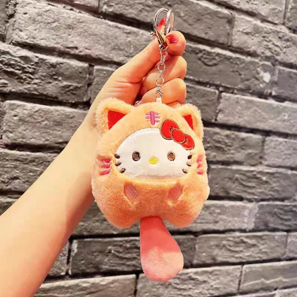 Hello Kitty Kuromi PomPomPurin Doll Backpack Charm – Anime Kawaii Keychain for Girls, Cinnamoroll & Melody Cute Gift