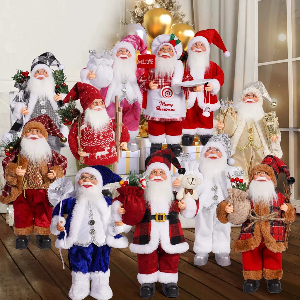 Luxury Santa Christmas Ornaments – 2025/2026 Holiday Dolls with Gift Bag Accents for Tree & Home Décor