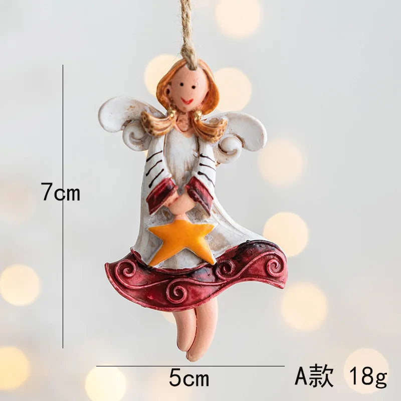 Resin Christmas Ornaments – Santa, Angel & Snowman Pendants for Tree & Holiday Décor 2025