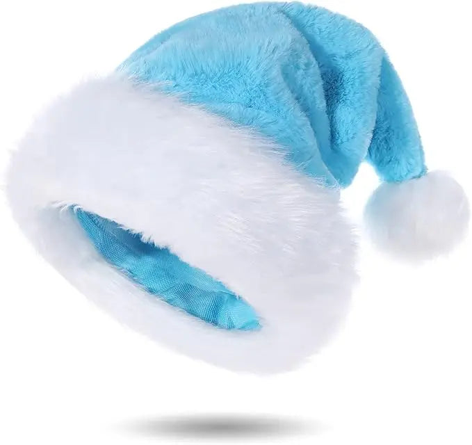 Christmas Santa Hats for Adults – Men & Women Holiday Hats in Red, Green, Blue, Pink, Purple, Black & White