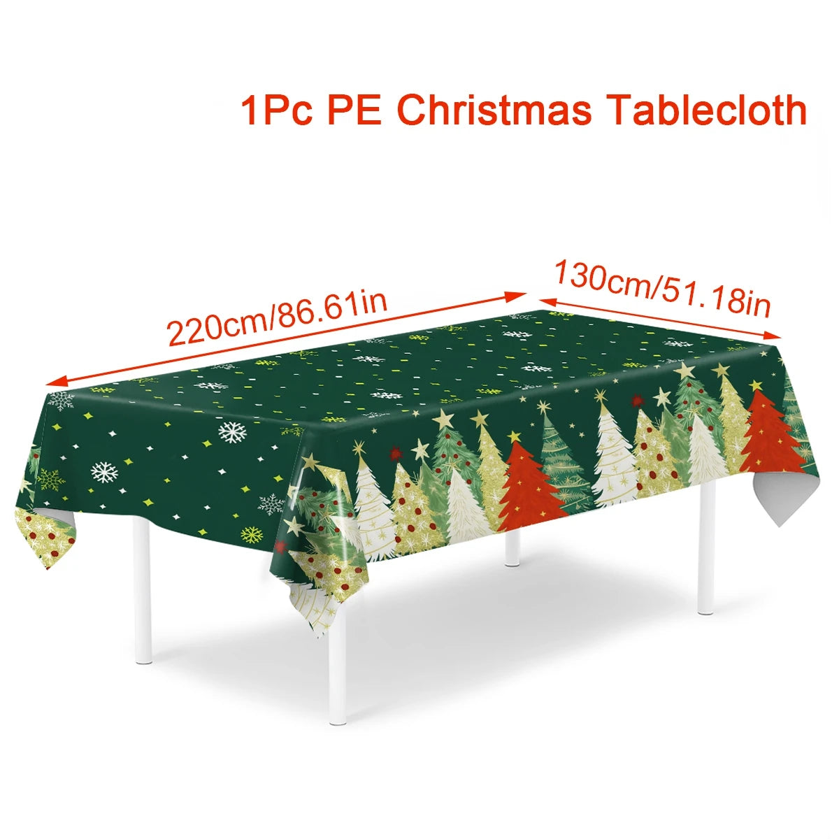 Christmas Snowflake Plastic Tablecloth – Merry Christmas 2025, Navidad & Natal Holiday Table Décor for Xmas & New Year 2026