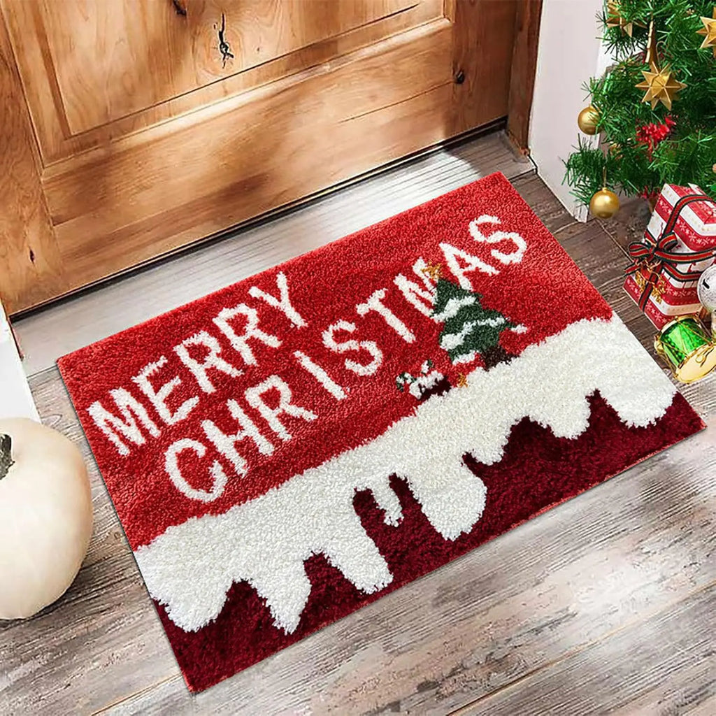 Christmas Door Mat – Red Santa Claus & Gingerbread Man Carpet for Indoor & Outdoor, Merry Christmas 2025 & New Year 2026 Home Décor
