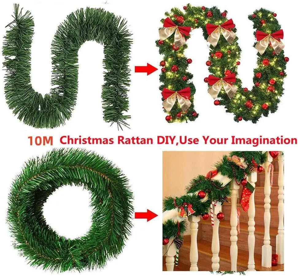 Artificial Pine Christmas Garland – Greenery Holiday Decoration for Indoor & Outdoor, Fireplaces & Parties