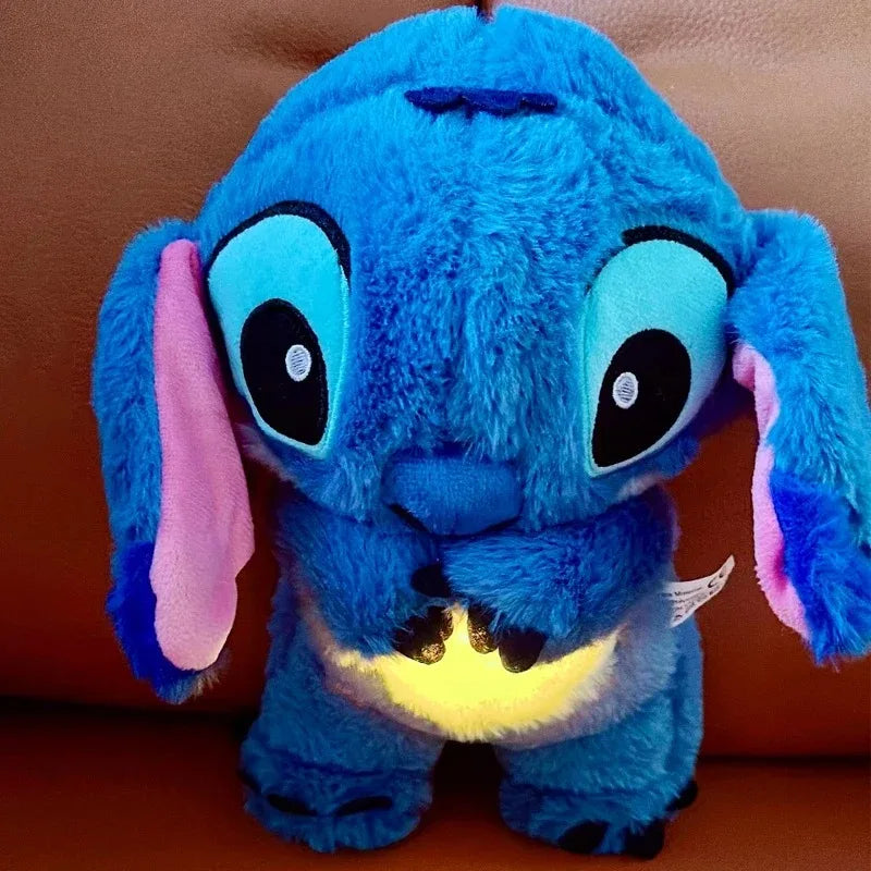 New Stitch Plush Doll – Lilo & Stitch Kawaii Soft Peluche Toy with Music & Light, Baby Sleep Soother, Anime Gift for Kids
