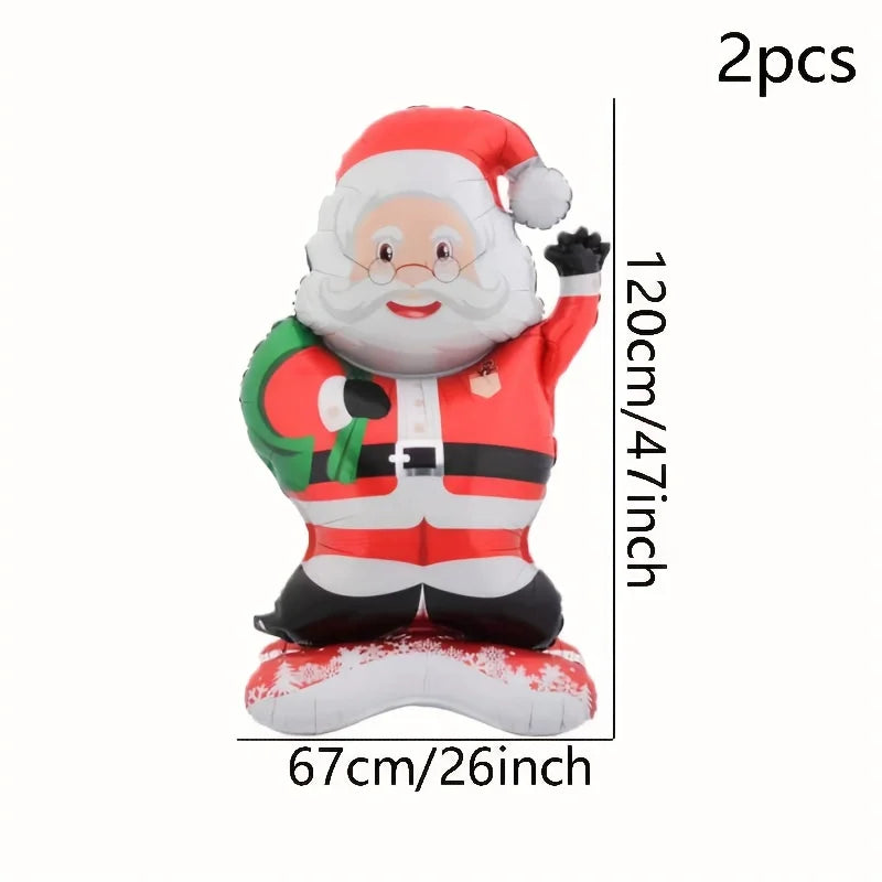 1/2PCS Standing Santa Claus Foil Balloon – Christmas Party Decoration, Holiday & New Year Themed Family Party Décor